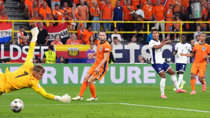 Ollie Watkins scores the winner vs. the Netherlands in Euro 2024 Semi Final