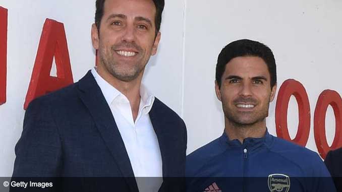 Edu and Mikel Arteta