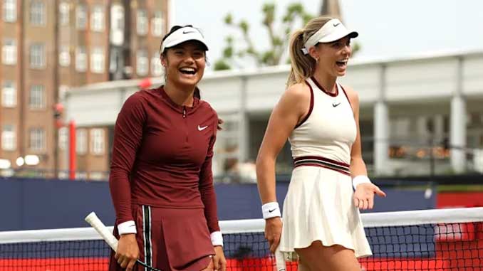 Emma Radacanu and Katie Boulter team up at the 2025 Queen's Club Championships