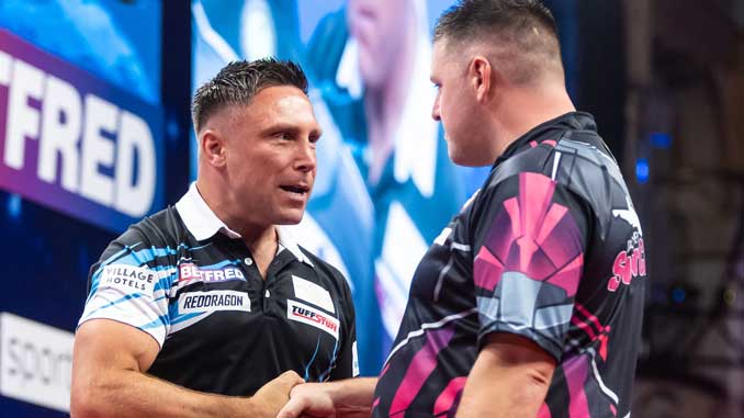Gerwyn Price beats Daryl Gurney during the 2025 World Matchplay Darts